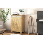 Coffee Bar Cabinet Modern Buffet Sideboard with Drawer Adjustable Shelf and Barn Door