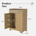 Coffee Bar Cabinet Modern Buffet Sideboard with Drawer Adjustable Shelf and Barn Door