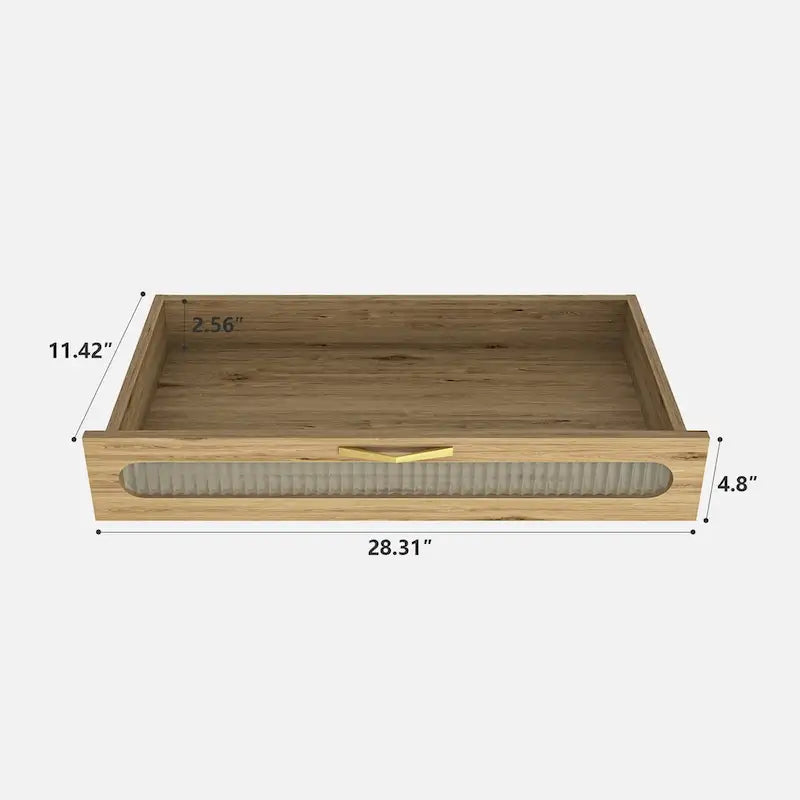 Coffee Bar Cabinet Modern Buffet Sideboard with Drawer Adjustable Shelf and Barn Door
