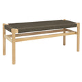 Solid Wood and Woven Rope Entryway Bench - 43.3L x 15.0W x 18.0H