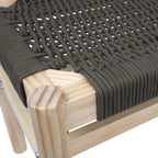 Solid Wood and Woven Rope Entryway Bench - 43.3L x 15.0W x 18.0H