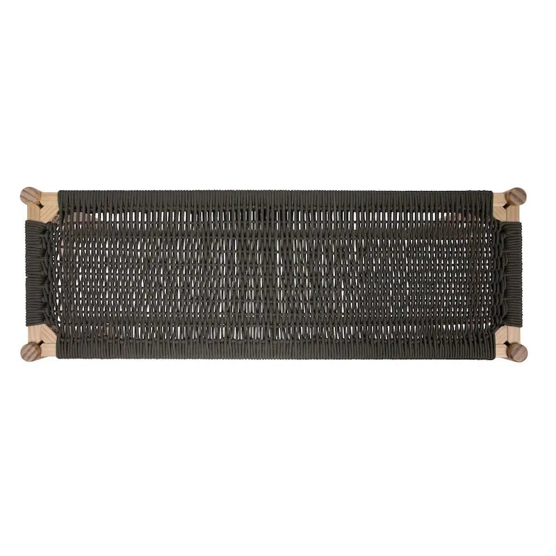 Solid Wood and Woven Rope Entryway Bench - 43.3L x 15.0W x 18.0H