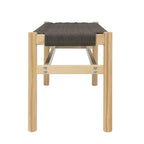 Solid Wood and Woven Rope Entryway Bench - 43.3L x 15.0W x 18.0H