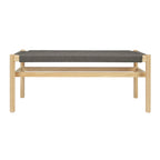 Solid Wood and Woven Rope Entryway Bench - 43.3L x 15.0W x 18.0H