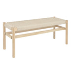 Solid Wood and Woven Rope Entryway Bench - 43.3L x 15.0W x 18.0H