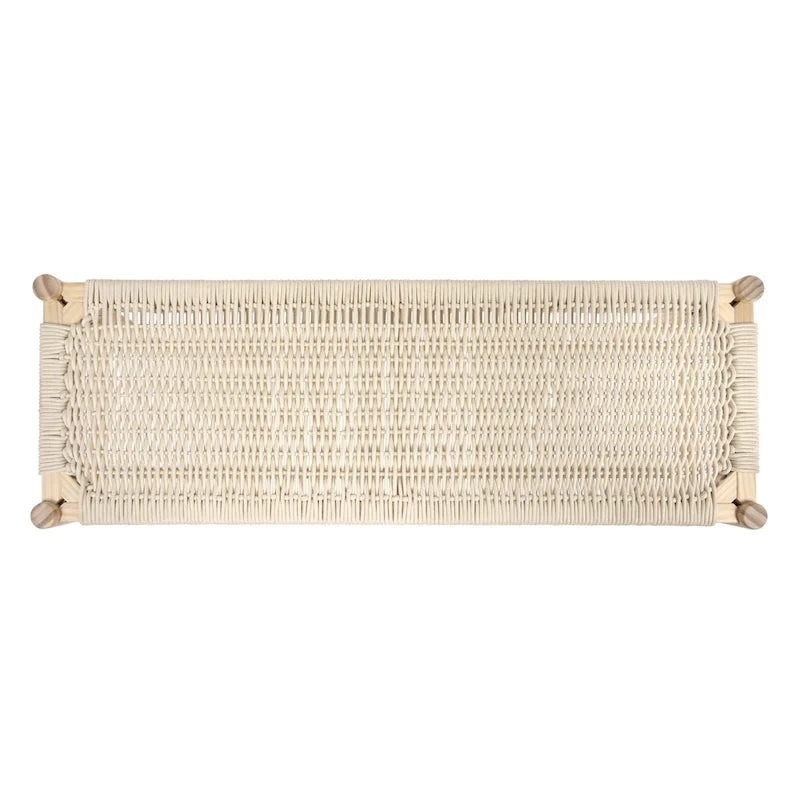 Solid Wood and Woven Rope Entryway Bench - 43.3L x 15.0W x 18.0H
