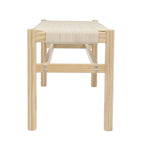 Solid Wood and Woven Rope Entryway Bench - 43.3L x 15.0W x 18.0H