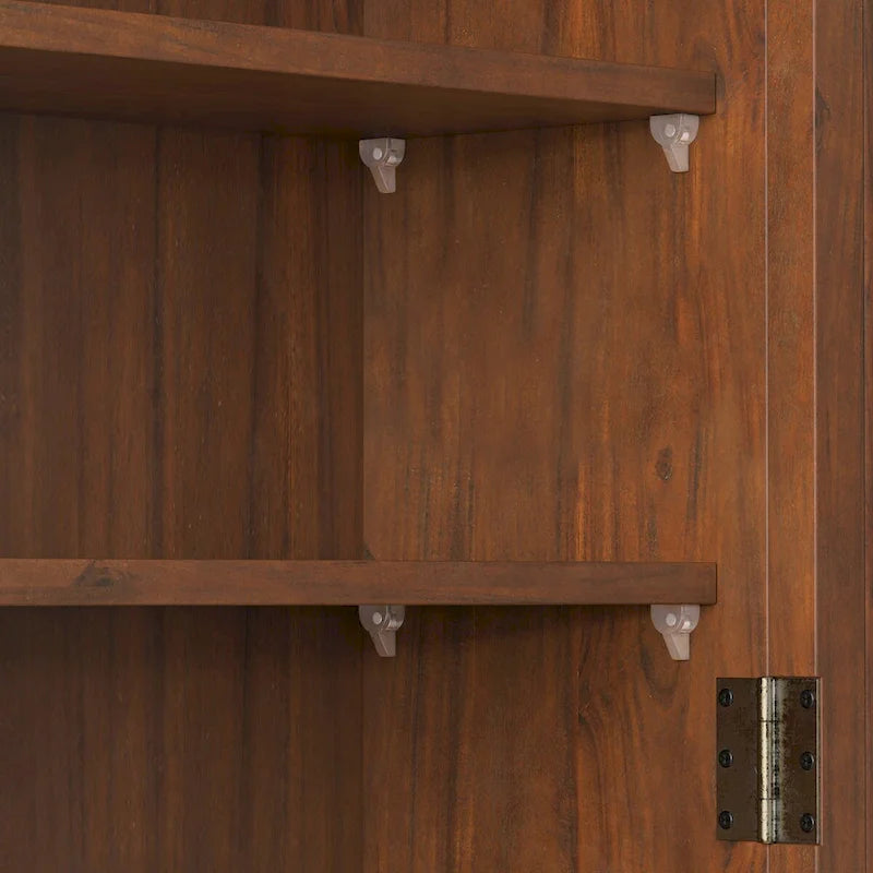 Glass Door Vintage Double Door Wall Cabinet