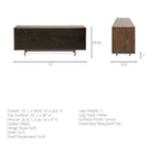 Two-Tone Brown Solid Wood 6 Drawer Sideboard - 70.0L x 18.0W x 31.0H
