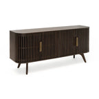 Certified Rubberwood and Acacia Veneer Sideboard with Slatted Doors