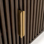 Certified Rubberwood and Acacia Veneer Sideboard with Slatted Doors
