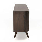 Certified Rubberwood and Acacia Veneer Sideboard with Slatted Doors
