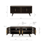 Certified Rubberwood and Acacia Veneer Sideboard with Slatted Doors