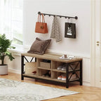 Entryway Shoe Bench with Adjustable Storage Shelves - 14.17D x 47.24W x 18.11H