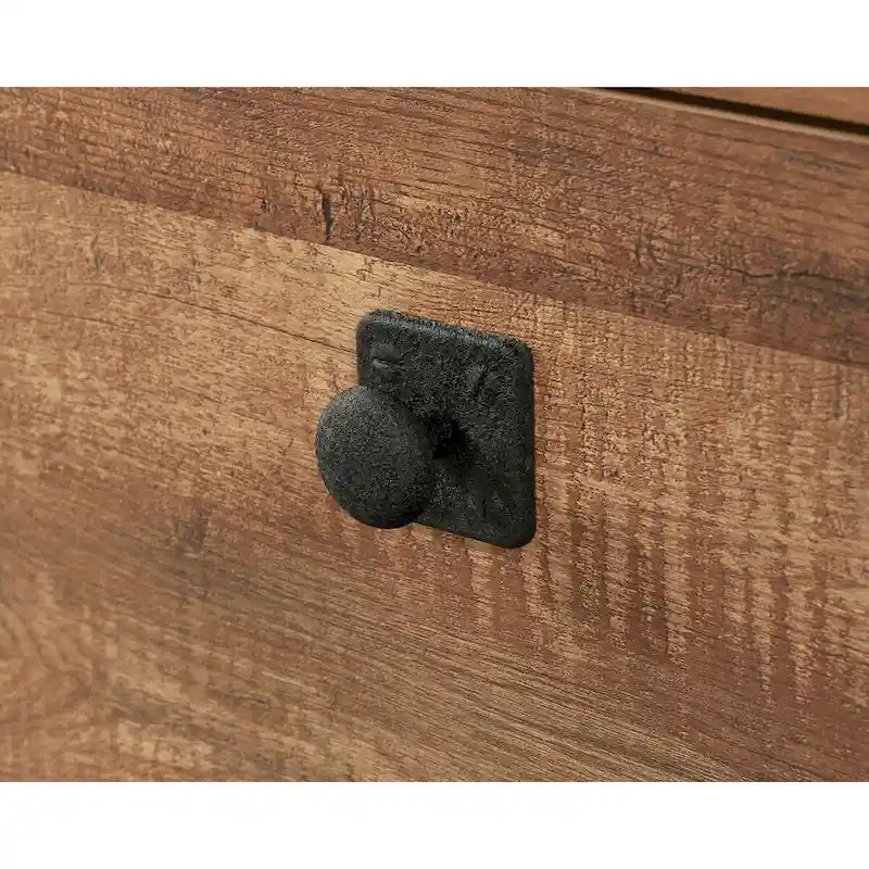 Etched-Oak Lateral File Cabinet with Interlocking Drawers