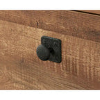 Etched-Oak Lateral File Cabinet with Interlocking Drawers