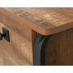 Etched-Oak Lateral File Cabinet with Interlocking Drawers