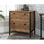 Etched-Oak Lateral File Cabinet with Interlocking Drawers