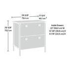 Etched-Oak Lateral File Cabinet with Interlocking Drawers