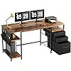 Desks with Drawers and Shelves - 21.65D x 59.06W x 29.13H