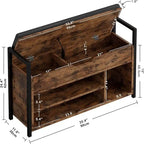 White Shoe Storage Bench with Hidden Compartment - 11.8D x 35.4W x 24.4H