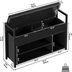 White Shoe Storage Bench with Hidden Compartment - 11.8D x 35.4W x 24.4H