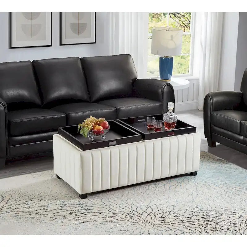 Storage Bench with coffee tray