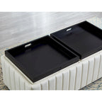 Upholstered Storage Bench with Hidden Storage and Coffee Tray