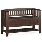 SOLID WOOD 48 inch Wide Transitional Entryway Storage Bench in Brunette Brown - 17 D x 48 W x 27.2 H