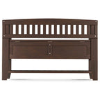 SOLID WOOD 48 inch Wide Transitional Entryway Storage Bench in Brunette Brown - 17 D x 48 W x 27.2 H