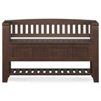 SOLID WOOD 48 inch Wide Transitional Entryway Storage Bench in Brunette Brown - 17 D x 48 W x 27.2 H