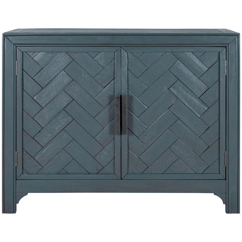40-Inch Accent Cabinet with Unique Doors and One Adjustable Shelf