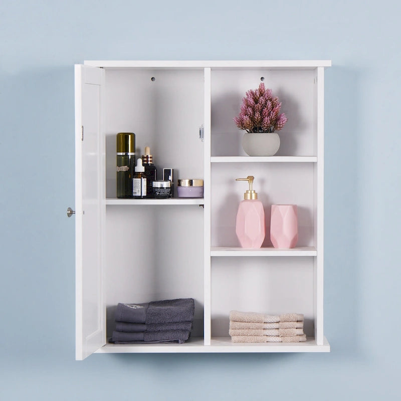 Wall-Mounted MDF Medicine Cabinet with Adjustable Shelf