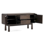Modern Dark Acacia-Finished Buffet with Storage Drawers