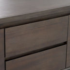 Modern Dark Acacia-Finished Buffet with Storage Drawers