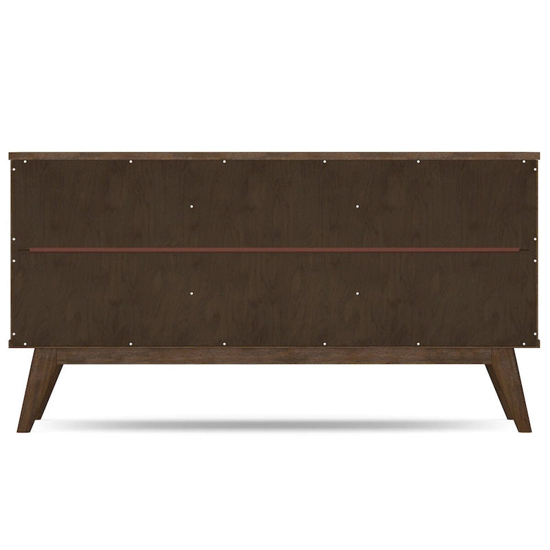 Solid Acacia Wood 60 Inch Sideboard with Wine Storage Rustic Natural Brown