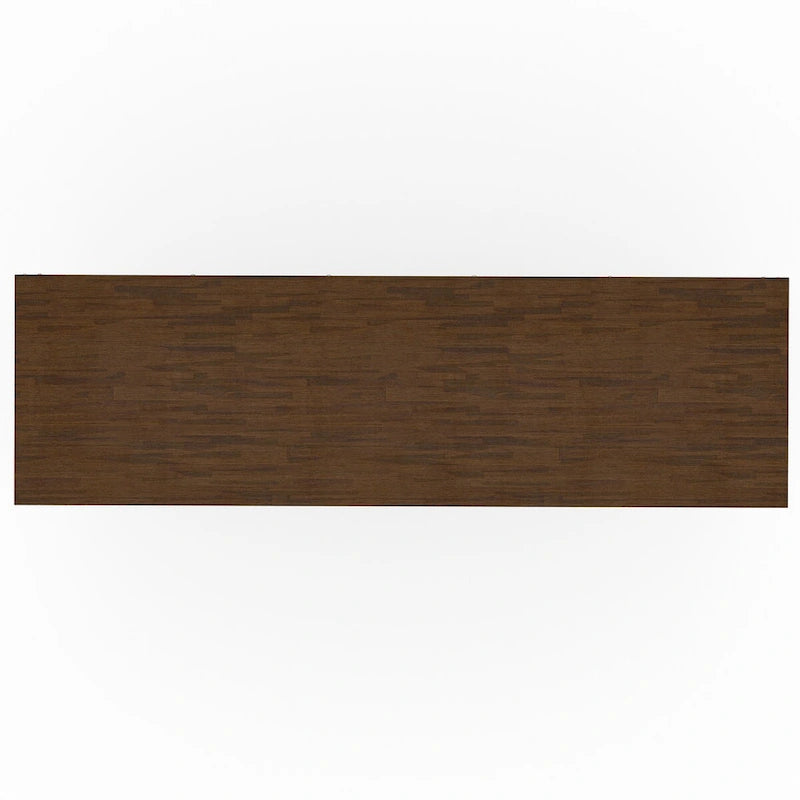 Solid Acacia Wood 60 Inch Sideboard with Wine Storage Rustic Natural Brown