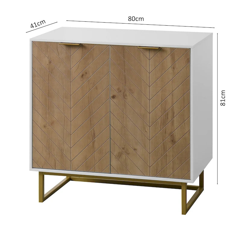 White and Gold Storage Cabinet