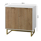 R White and Gold Storage Cabinet