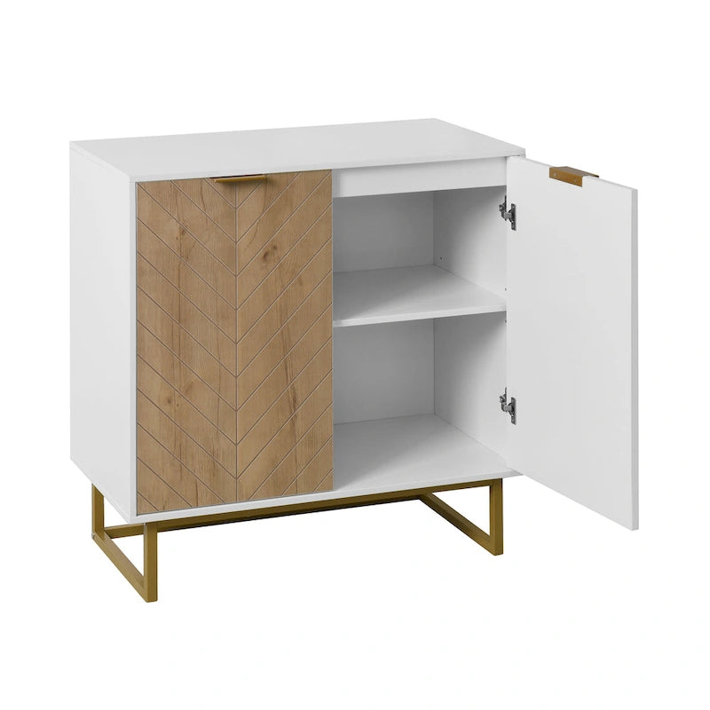 White and Gold Storage Cabinet