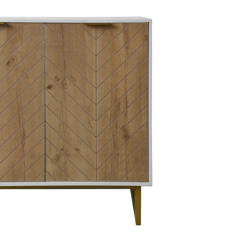 White and Gold Storage Cabinet