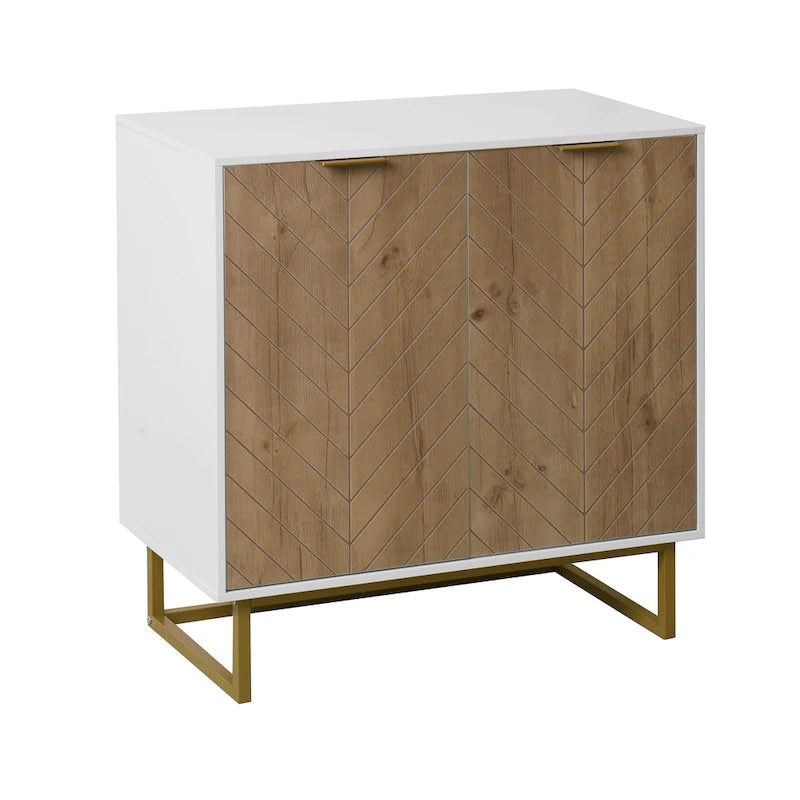 White and Gold Storage Cabinet