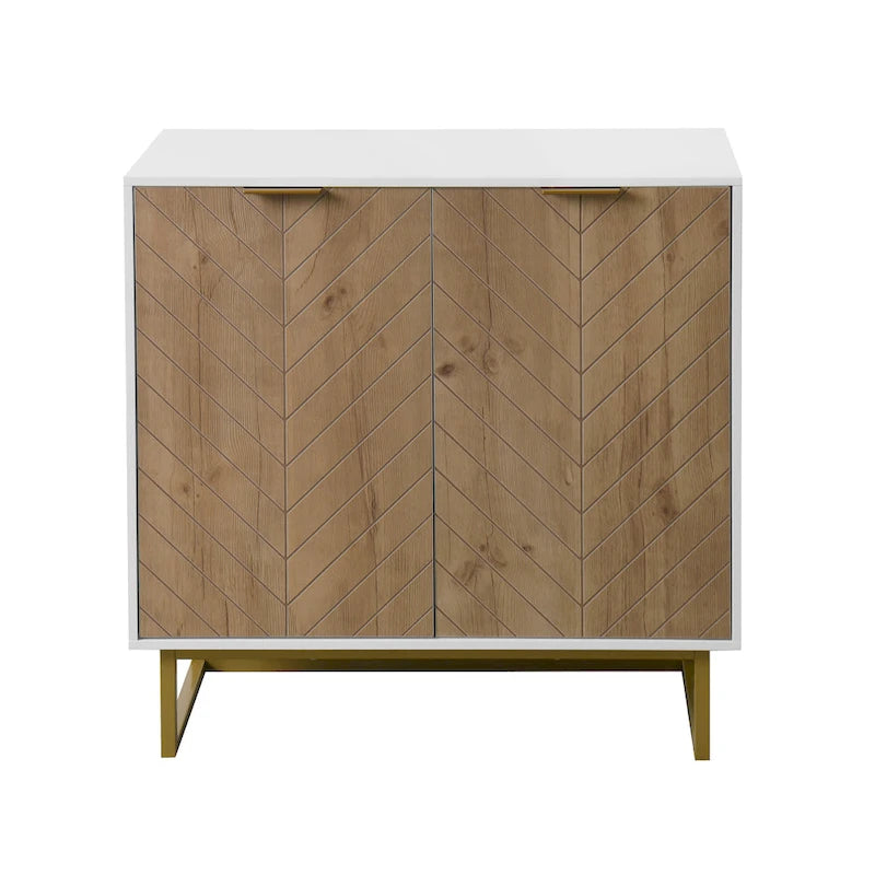 White and Gold Storage Cabinet