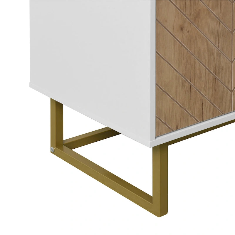 White and Gold Storage Cabinet