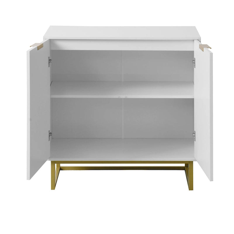 White and Gold Storage Cabinet