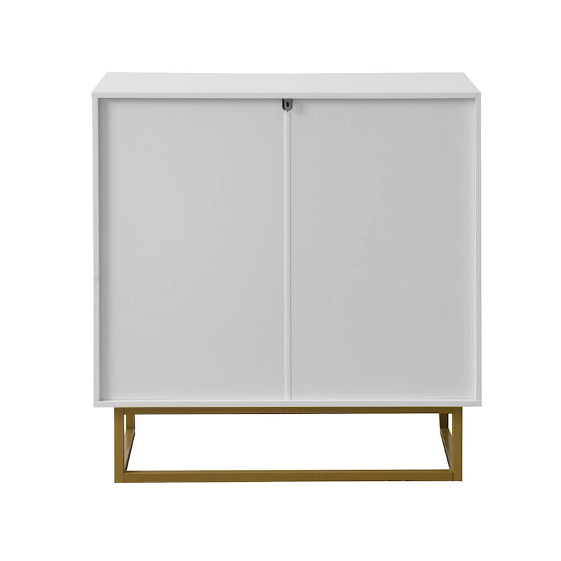 White and Gold Storage Cabinet