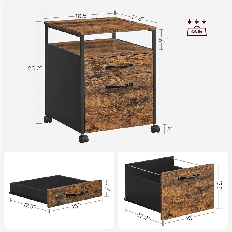 Mobile Filing Cabinet with Wheels