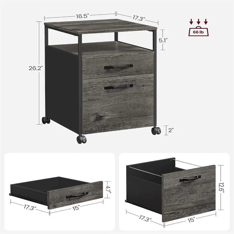 Mobile Filing Cabinet with Wheels