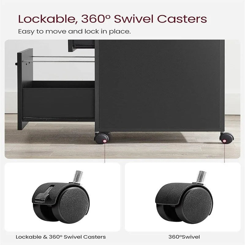 Mobile Filing Cabinet with Wheels