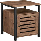 Industrial End Side Table with Adjustable Shelf